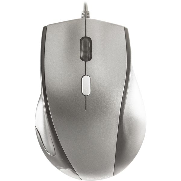Deltaco MS773 Optical Mouse, 2400 DPI, 3 Buttons, Grey/Black